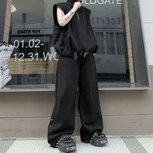 Load image into Gallery viewer, Stand-up Collar Zipper Denim Vest and Trousers Two-piece Set