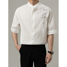 Load image into Gallery viewer, Loose Stand Collar Embroidered Shirt