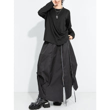 Load image into Gallery viewer, Women's 3D Draped Pleated Asymmetrical Wrap Front Long Sleeve Top