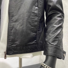 Load image into Gallery viewer, PU Stand Collar Slim Jacket
