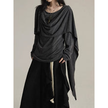 Load image into Gallery viewer, Asymmetrical Ribbon Long Sleeves T-Shirt