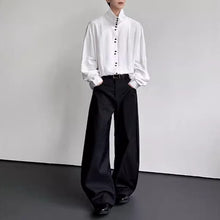 Load image into Gallery viewer, Multi-button High-neck Loose Draped Shirt
