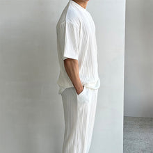 Load image into Gallery viewer, Textured V-neck Cardigan and Trousers Set