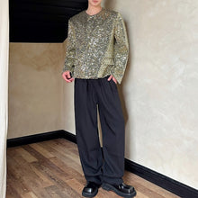 Load image into Gallery viewer, Gold Sequined Crew Neck Cropped Jacket