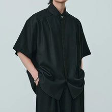 Load image into Gallery viewer, Stand-up Collar Draped Shirt