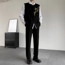 Load image into Gallery viewer, Embroidered Casual Metal Button Vest