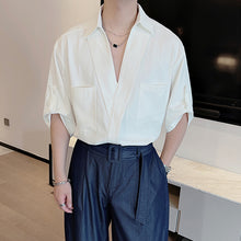 Load image into Gallery viewer, Solid Color Simple V-neck Shirt