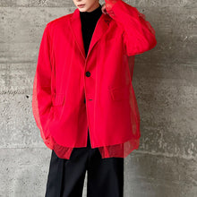 Load image into Gallery viewer, Double-layer Mesh Stitching Suit Jacket