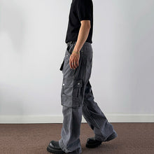 Load image into Gallery viewer, American Vintage Flared Multi-pocket Overalls