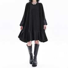 Load image into Gallery viewer, Womens Loose Casual Color Block Patchwork Midi Dress