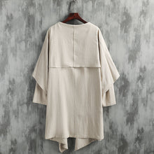 Load image into Gallery viewer, Cotton And Linen Two-Piece Cape Coat