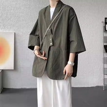 Load image into Gallery viewer, Diagonally Buttoned Loose Cardigan Shirt