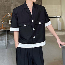Load image into Gallery viewer, Color Contrast Paneled Short Sleeve Blazer