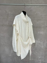 Load image into Gallery viewer, Textured Slanted Placket Tie-Strap Fake Two-Piece Shirt