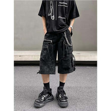 Load image into Gallery viewer, Tie-Dye Multi-Pocket Cropped Cargo Shorts