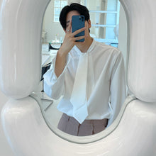 Load image into Gallery viewer, Casual Solid Color Tie Loose Shirt