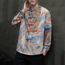 Load image into Gallery viewer, Patterned Stand Collar Button Down Shirt