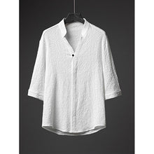 Load image into Gallery viewer, Retro Ice Silk Short Sleeve V-Neck Shirt Drawstring Trousers Two-Piece Set