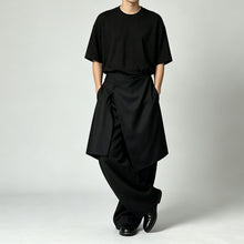 Load image into Gallery viewer, Japanese Loose High-waist Asymmetric Apron Layered Skirt-pants