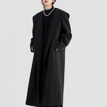 Load image into Gallery viewer, Hooded Wool Over-knee Cape Coat