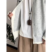 Load image into Gallery viewer, Japanese Faux Two-piece Loose Casual Knit Cardigan