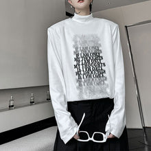 Load image into Gallery viewer, Gradient Letter Print Shoulder Pad Long Sleeve T-shirt