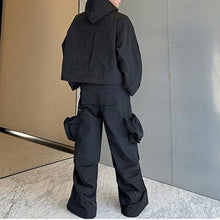 Load image into Gallery viewer, Multi-pocket Pullover Sweatshirt Straight Pants Two-piece Set