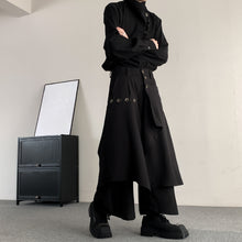 Load image into Gallery viewer, Vintage Button Asymmetric Patchwork Wide-leg Culottes