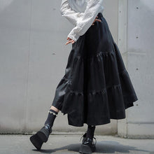 Load image into Gallery viewer, Black Leather Crop PU Skirt