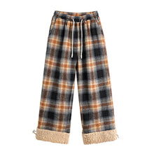 Load image into Gallery viewer, American Retro Plaid Thick Warm Trousers