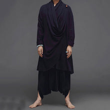 Load image into Gallery viewer, Vintage Cotton and Linen Loose Meditation Cape Jacket Harem Pants Two-piece Set