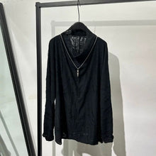 Load image into Gallery viewer, Loose-fit Distressed High-neck T-shirt