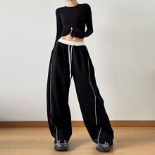 Load image into Gallery viewer, Drawstring Casual Patchwork Wide-leg Pants