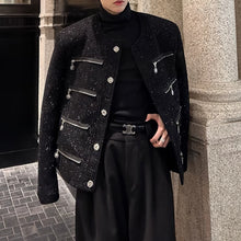 Load image into Gallery viewer, Winter Sequin Loose Casual Zipper Jacket