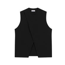 Load image into Gallery viewer, Black Slit Hem Sleeveless Vest