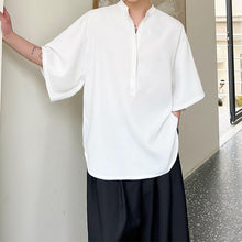 Load image into Gallery viewer, Waffle Collar Loose Half Sleeve Shirt