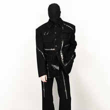 Load image into Gallery viewer, Wool Lapel Contrast Panel Jacket