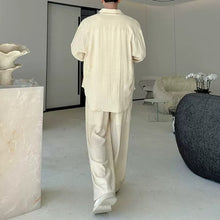 Load image into Gallery viewer, Cotton-Linen Long-Sleeve Shirt Wide-Leg Pant Casual Two-piece Set