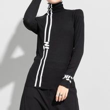 Load image into Gallery viewer, High-neck Printed Long-sleeved Slim-fit Shirt