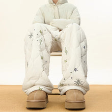 Load image into Gallery viewer, Star Diamond Pattern Cotton Plus Velvet Thick Straight Pants