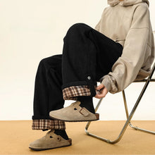 Load image into Gallery viewer, American Style Rolled Hem Corduroy Straight Casual Pants