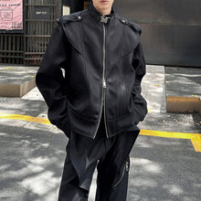 Load image into Gallery viewer, Simple Black Zipper Short Jacket