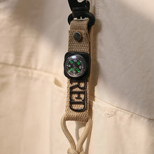 Load image into Gallery viewer, Compass Pendant Japanese Retro Short-sleeved Work Shirt