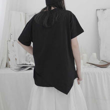 Load image into Gallery viewer, Irregular Round Neck Short Sleeve T-Shirt
