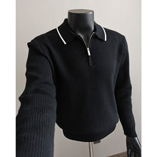 Load image into Gallery viewer, Half-zip Collar Pullover Knit Polo Shirt