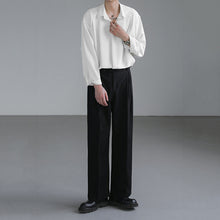 Load image into Gallery viewer, Loose Peak Collar Solid Color Long-sleeved Casual Shirt