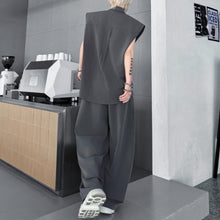Load image into Gallery viewer, Colorblock Sleeveless Vest Wide Leg Trousers Two-Piece Set
