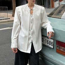 Load image into Gallery viewer, Padded Shoulder Lace Structured Blazer