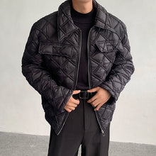 Load image into Gallery viewer, Diamond Check Lapel Short Cotton Jacket