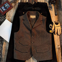 Load image into Gallery viewer, Vintage Herringbone Wool Suit Vest